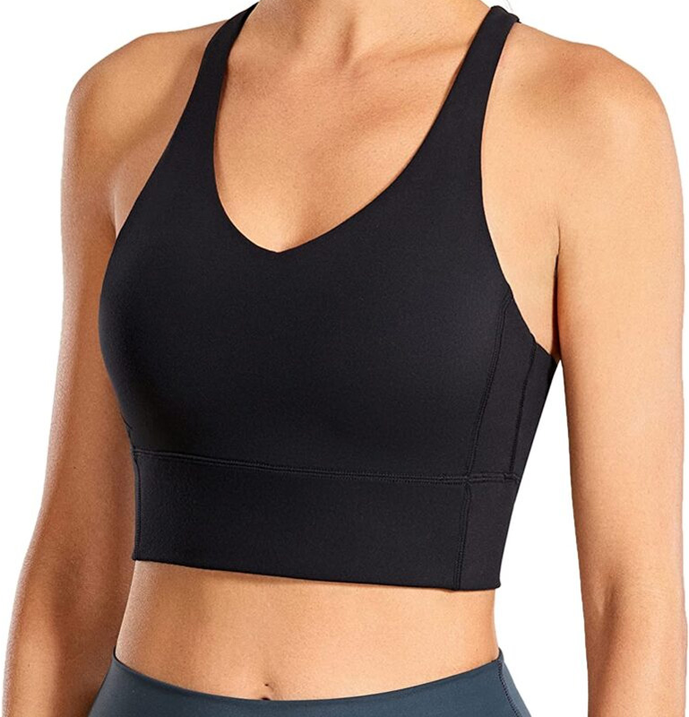 Wht Cut Out Long Line Padded Sports Bra